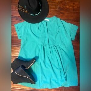 Kathleen - button up pockets tunic dress mini